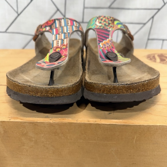 BIRKENSTOCK GIZEH BIRKO-FLOR THONG SANDALS Pink Teal Yellow SIZE 10 US / 41 EU - Picture 3 of 14